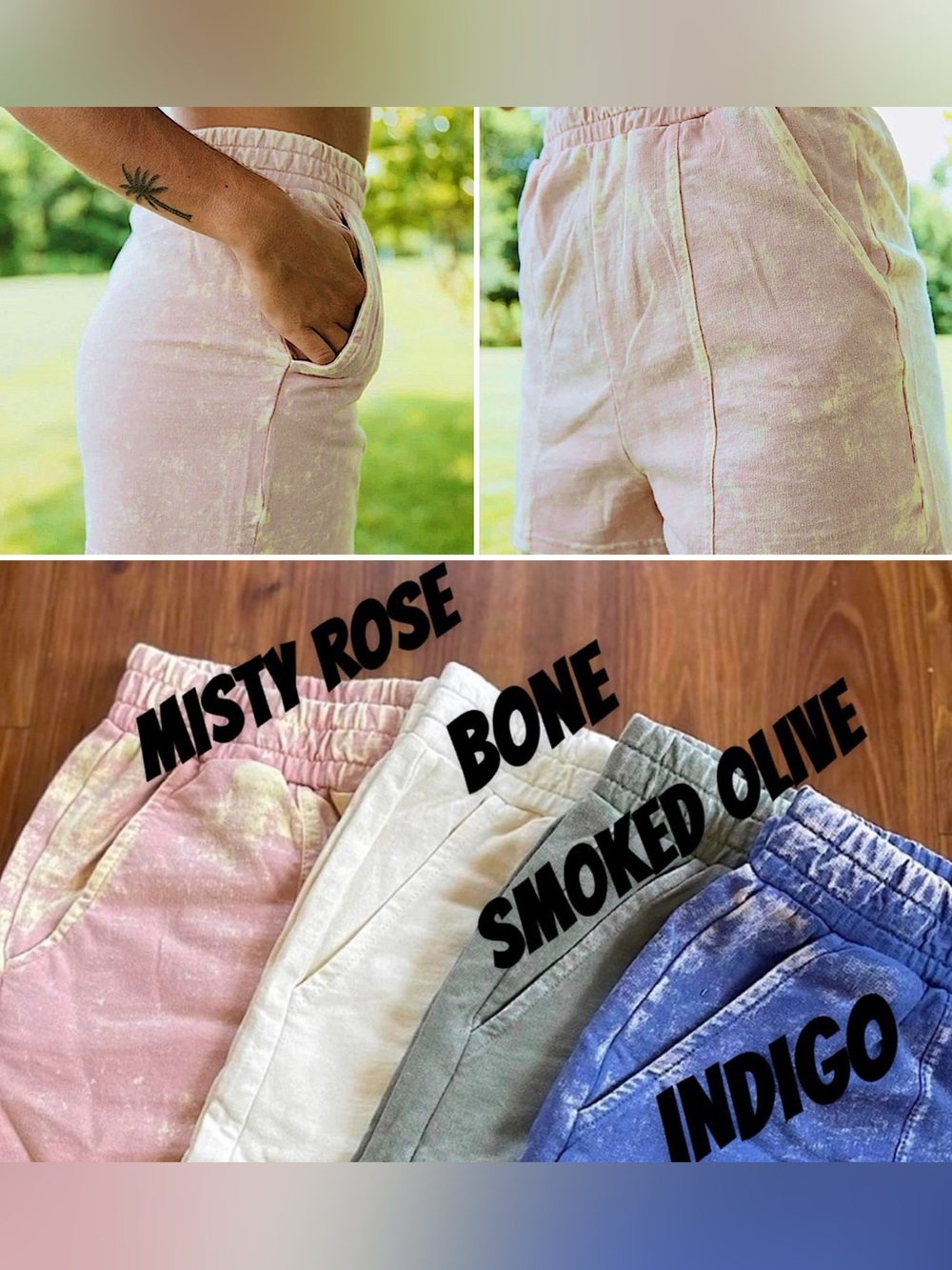 🍒BOGO50%🍒 🆕🩷DOUBLE ZERO: MISTY ROSE Soft Acid Wash Cotton Shorts SMALL